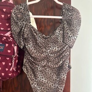 Leopard print bodysuit